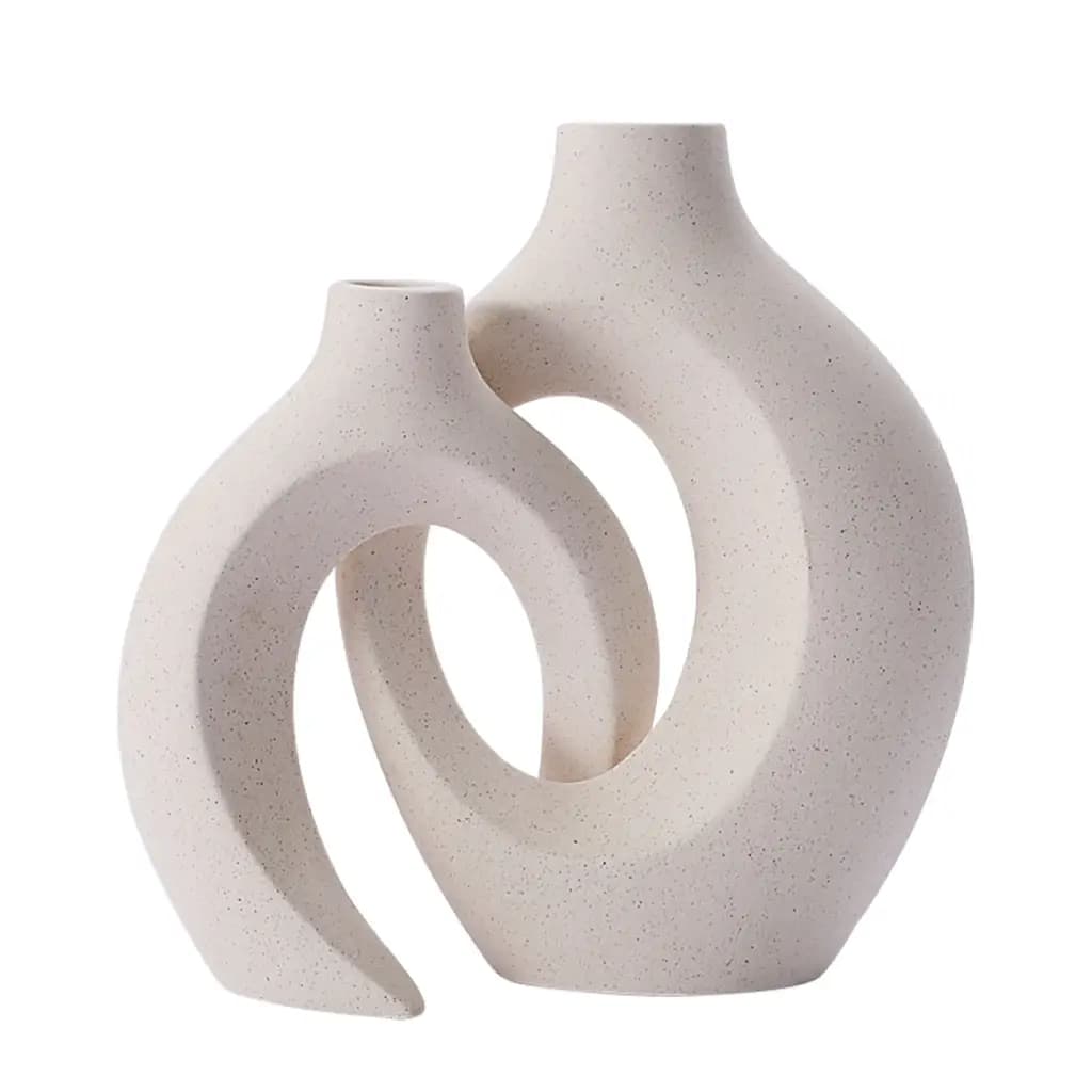 Aura Interlocking Ceramic Loop Vase Set
