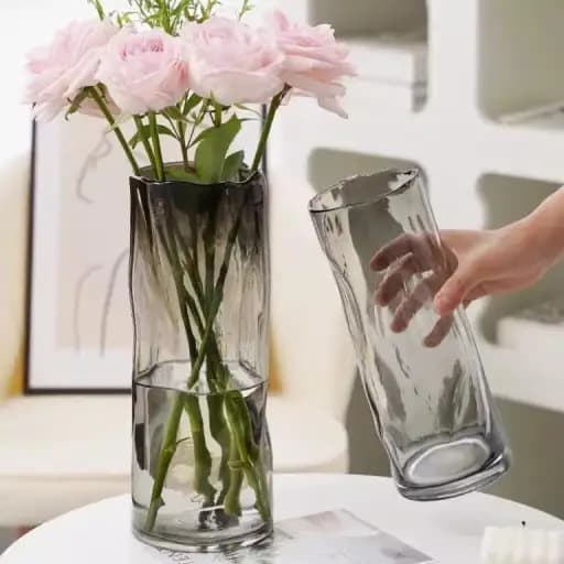 Fluid Contours Ribbed Cylinder Vase