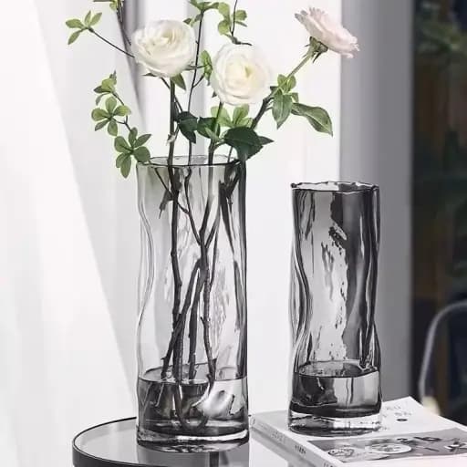 Fluid Contours Ribbed Cylinder Vase