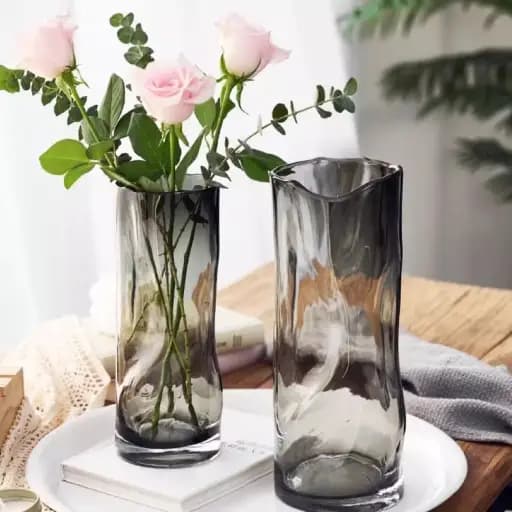 Fluid Contours Ribbed Cylinder Vase
